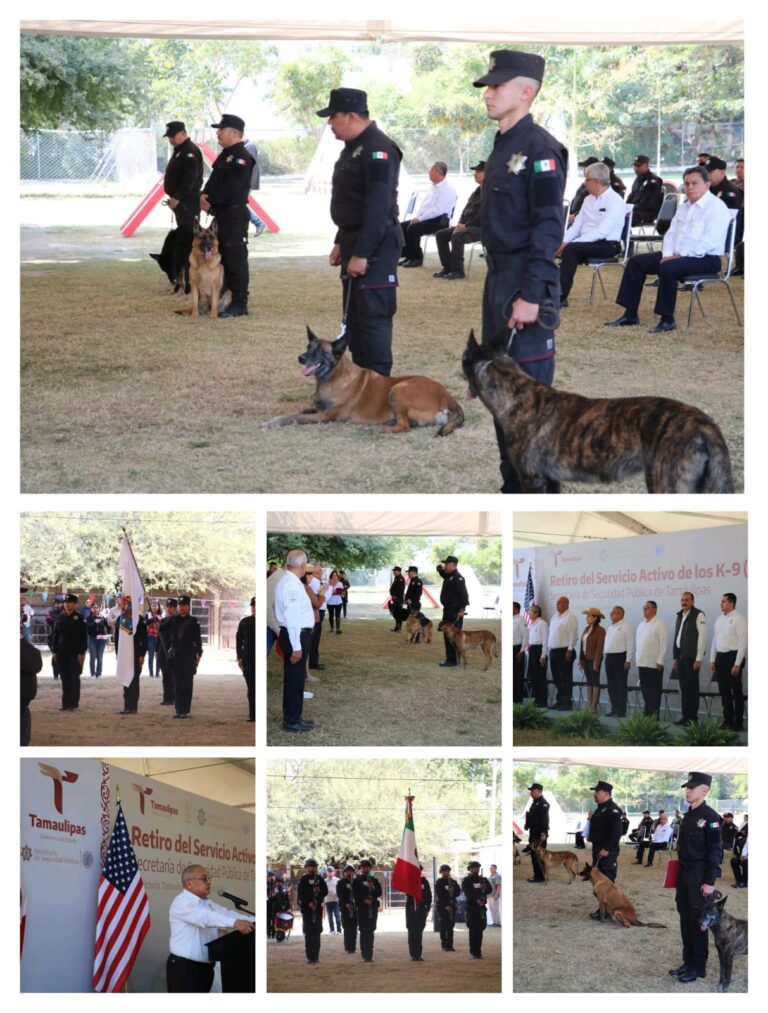 SSPT despide con honores a caninos retirados del servicio activo