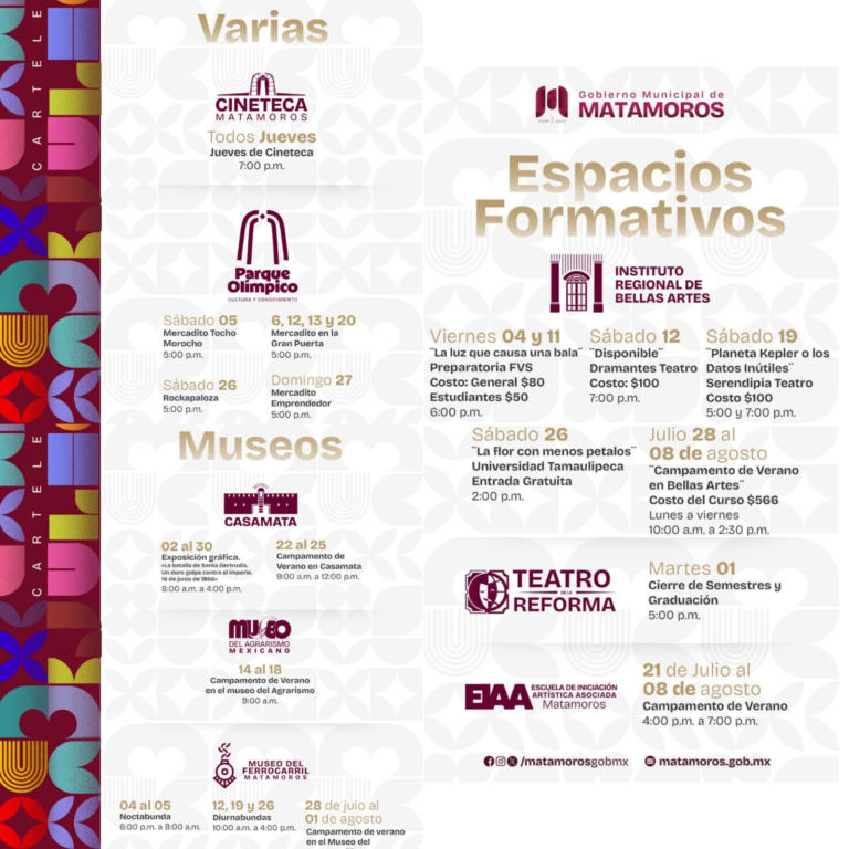 6 espacios formativos matamoros